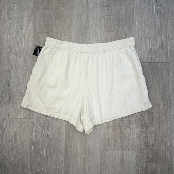 Abercrombie & Fitch White Linen Shorts - Size XL - Picture 4 of 5